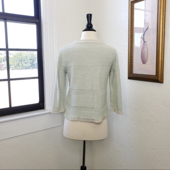 CAbi ~ Mint Green Hook Closure Cardigan ~ M - Picture 2 of 3
